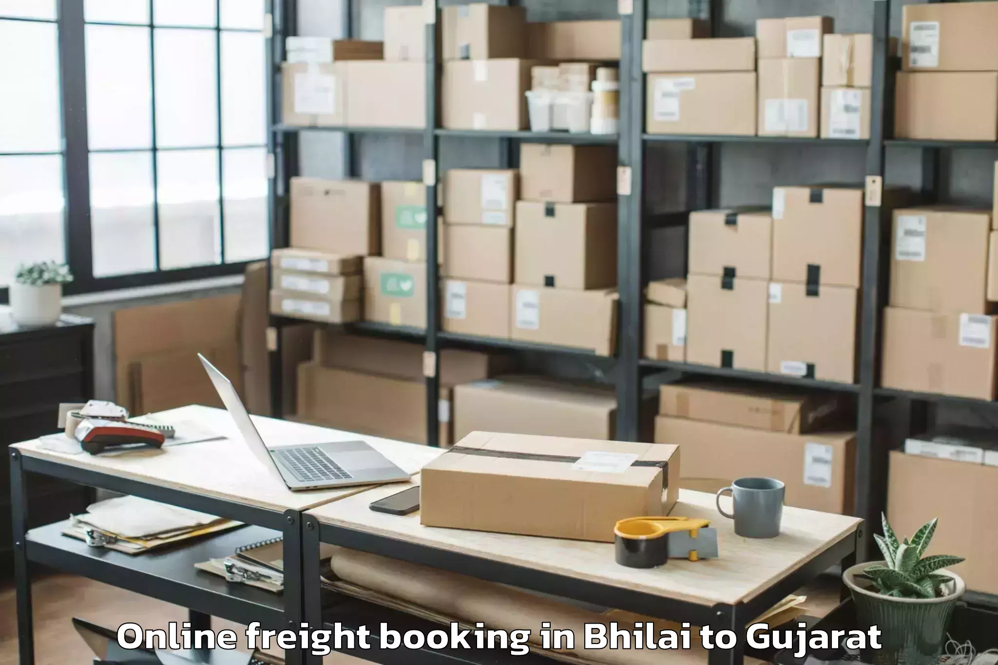 Reliable Bhilai to Valia Online Freight Booking